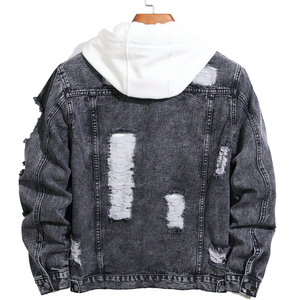 Chaqueta Vaquera Gris Minimalista con Acabado Desgastado - Textura de Lujo - Fabricación Profesional de Ropa Técnica para Comercio B2B Global - Product Image 3