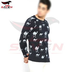 Sweat-shirt en tricot imprimé intégral pour homme, prix d'usine en gros, pull décontracté à col rond en polaire chaud pour l'hiver, personnalisable - Product Image 2