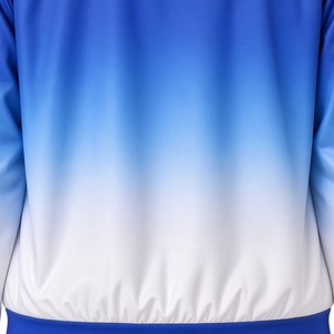 เสื้อแจ็คเก็ตบอมเบอร์ Zeta Phi Beta สีน้ำเงินรอยัลไล่เฉดสีขาว ผ้าซาตินเชนิลล์ ปักลายตัวอักษรกรีก ติดกระดุมแป๊ก - Product Image 6