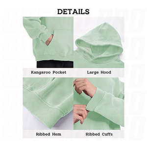 Sudaderas con Capucha Extra Grandes para Hombre y Parejas, Sudadera con Capucha Vintage Lavada al Ácido, con Forro de Felpa de Algodón Suave - Product Image 4