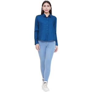 Chemise décontractée unie à manches longues en rayonne pour femme, col chemise, style européen, pour le bureau, vente en gros, logo personnalisé, OEM ODM disponible - Product Image 1