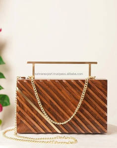 Monedero de mano de madera ecológico Vintage informal clásico sostenible para uso nocturno de bodas y fiestas - Product Image 2