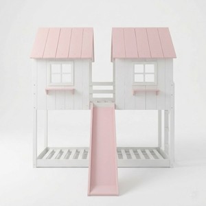 Customized Color Eco-friendly Convertible Wooden Bunk <b>Bed</b> for Kids ith <b>Slide</b> Comfortable Bedroom Furniture Modern Kids Furniture - Product Image 5