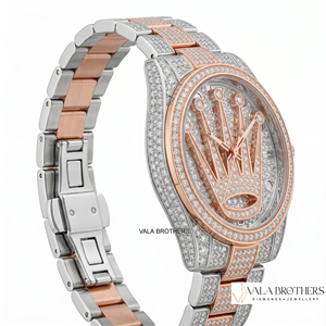 Reloj de Lujo con Diamantes para Mujer, Analógico de Cuarzo, Acero Inoxidable, Chapado en Oro Rosa, Correa de 42 mm, Esfera Redonda, Cierre Desplegable - Product Image 4