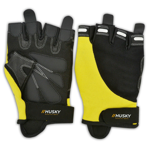 Gants de musculation et de cyclisme unisexes personnalisés HUSKY SPORTSWEAR, demi-doigts, antichoc, respirants, rembourrés en microfibre, à enfiler - Product Image 5
