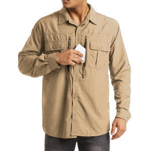 เสื้อเชิ้ตตกปลาคุณภาพสูง แขนยาว แห้งเร็ว ระบายอากาศได้ดี สำหรับผู้ชาย มีกระเป๋าหลายช่อง เหมาะสำหรับการเดินป่า - Product Image 2