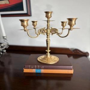 Brass <b>Candelabra</b> 5 Arms Vintage European Style Home Decoration Candle Holder Durable Metal Candle Stand For Wedding Parties - Product Image 2