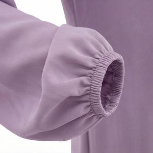 Elegante Abaya Islámica Sencilla para Mujer, Vestido Largo hasta el Suelo, Manga Larga, Cómodo, de Poliéster Ecológico, al por Mayor - Product Image 5