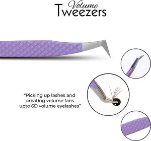 ชุดแหนบต่อขนตา DANTRIC IMPLANTS DA-632 ทำจากสแตนเลสสตีลคุณภาพสูง 3 ชิ้น สีพาสเทล ปลายเรียบ 10 มม. อุปกรณ์ตกแต่งคิ้วที่ทนทาน - Product Image 4