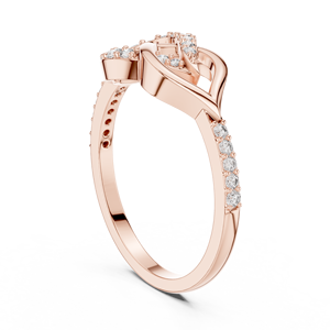 INTER LOCKING GEOMETRIC <b>INFINITY</b> LAB GROWN DIAMOND BRILLIANT CUT CERTIFIED WOMEN'S RING SET 18KT <b>ROSE</b> GOLD ENGAGEMENT WEDDING - Product Image 4