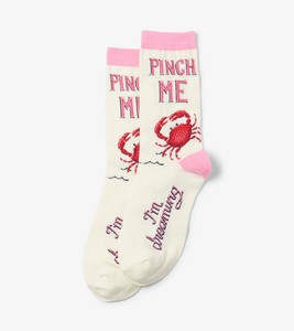 Calcetines Pinch Me Crab Crew para Hombre, Blancos y Rosas, con Estampado Digital, Tejidos en Algodón y Spandex, Transpirables, para Uso Diario, con Diseño Veraniego - Product Image 3