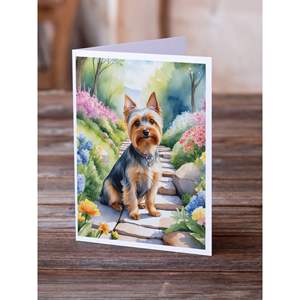 Lunatique A7 Taille 5x7 Silky Terrier Spring Path Cartes vierges Pack de 8 avec enveloppes Cartes de voeux - Product Image 2