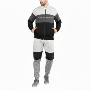 Vêtements de sport Logo personnalisé adultes taille hommes survêtement ensemble 2025 dernière conception hommes fermeture éclair survêtement au prix de gros - Product Image 1