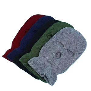 Cagoule de ski noire 2 en 1 avec logo personnalisé, couvre-visage chaud pour l'hiver, cagoule de cyclisme et bonnet pour hommes - Product Image 1