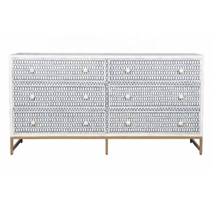 El último diseño Blanco Floral Bone Inlay Buffet 6 Cajones Cómoda Bone Inlay Aparador Bone Inlay Buffet Gabinete - Product Image 4