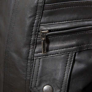 Chaqueta de Cuero Vintage para Hombre, Estilo Motero, Cálida para Invierno, Fabricada por un Fabricante Profesional, Impermeable, Transpirable y Resistente al Viento - Product Image 6