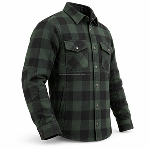 Chemise en flanelle pour moto avec doublure en Kevlar, construction renforcée et design pratique pour la conduite, le tourisme et les tenues décontractées - Product Image 2
