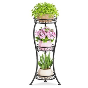 Walnut Wood Plant Display Stand with White Top - Wholesale Wooden <b>Planters</b> India - Product Image 4