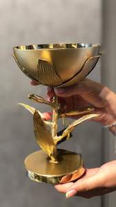 Corbeille à fruits, corbeille à bonbons, magnifique corbeille à fruits pour la table, panier décoratif pour la maison et la cuisine, corbeille de service en aluminium doré en forme de branche - Product Image 4