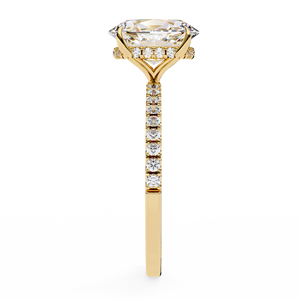 1.25ct VVS-VS Oval Cut Lab Diamond 10K Solid Gold IGI Certified Pave Shank <b>Ring</b> - Product Image 5