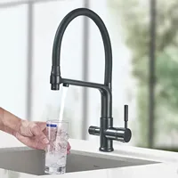 Robinet de cuisine en laiton à montage sur plan pour évier, robinet de cuisine 3 voies, finition nickel brossé, logo personnalisé, commande de projet acceptée