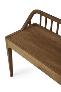 Banco Moderno de Madera de Teca con Respaldo de Perfil Bajo - Product Image 3