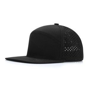 Casquette de baseball unisexe personnalisée imperméable pour le golf et la course, 5 panneaux, perforations découpées au laser, tissu standard - Product Image 3
