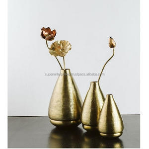 Wholesale Brass Gold Electroplated Glass Ball Flower <b>Vase</b> and Pots for Home Interior Modern Decorative <b>Vase</b> for Home Living Room - Product Image 2