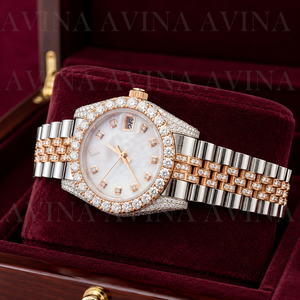 Montre mécanique analogique de luxe avec date, sertie de moissanite, bracelet en acier inoxydable, unisexe, 41 mm - Product Image 5