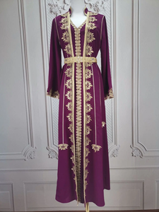 Vestidos de Fiesta Bordados para Mujeres Musulmanas Eid, Conjunto de 2 Piezas, Jalabiya, Ramadán, Islam, Vestidos Árabes, Túnica Marroquí, Dubái, Abayas, Caftán - Product Image 5