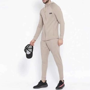 Survêtement décontracté pour homme de haute qualité personnalisé, 2 pièces, fermeture éclair intégrale, jogging, 100% coton, séchage rapide, à capuche - Product Image 3
