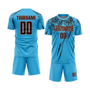 Servicio OEM, Uniforme de Fútbol Personalizado con Impresión a Color, Conjunto de Camiseta y Pantalones Cortos Unisex, 100% Poliéster, Precio Bajo - Product Image 1