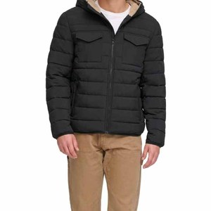 Men's <b>Red</b> Hooded Zipper Closure Pockets Puffer <b>Jacket</b> Canvas Front Custom Design Casual Winter <b>Jacket</b> <b>Waterproof</b> Windproof - Product Image 4