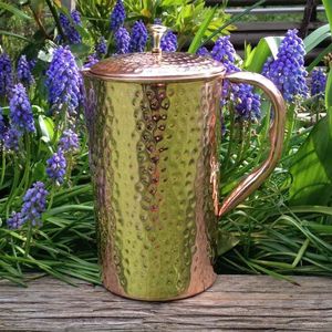 Ensemble de carafes en cuivre pour le stockage d'eau minérale naturelle, ensemble en métal avec verres, durable, réutilisable, vaisselle de cuisine et de salle à manger. - Product Image 4
