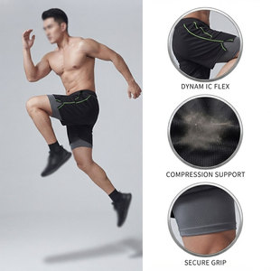 Pantalones Cortos Deportivos 2 en 1 Ligeros de Cintura Media, Transpirables, Antiencogimiento, Doble Capa de Compresión, Movimiento Libre, Ajuste Cómodo para Hombre - Product Image 4