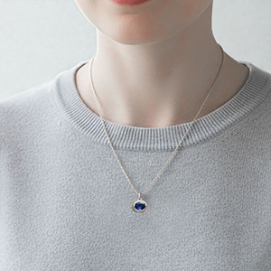 Composant de pendentif breloque en argent sterling 925, ovale, saphir et quartz, serti clos, fait main, pour la fabrication de bijoux en pierres précieuses, vente en gros - Product Image 4