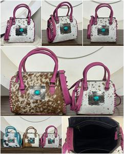 Bolso de Viaje Elegante de Cuero Genuino 100% Estilo Western con Patrón Premium, Cierre de Cremallera y Concho, Unisex - Product Image 3