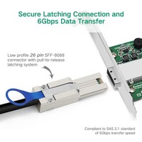 Kabel Data Farsince 1m SFF-8088 ke SFF-8088 Mini SAS HD 6Gbps PE Berpelindung Aluminium Foil Tembaga Kemurnian Tinggi untuk Penggunaan Server