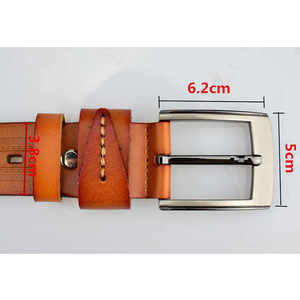 Ceinture Réversible en Cuir Véritable de Vache Marron Uni avec Boucle Ardillon en Alliage Argenté Rectangulaire, Décontractée, Durable, Moulée en Une Seule Pièce - Product Image 5