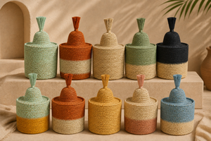 Colorful Seagrass Rattan <b>Gift</b> <b>Box</b> with Lid for <b>Ramadan</b> Kareem and Gergean Handmade Decorative Storage Basket <b>Ramadan</b> Kareem - Product Image 6