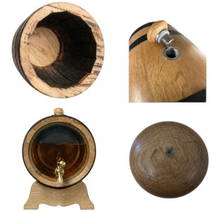 Barril de Roble Premium para Vino, Barrica Vintage para Añejar Whisky, Dispensador Decorativo de Líquidos para Bar, Hotel, Restaurante, Decoración de Fiestas en Casa - Product Image 4