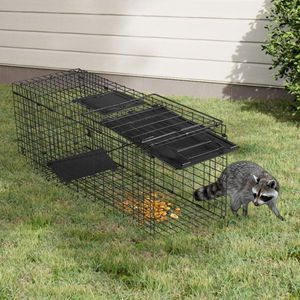 Trampa Plegable Resistente de 32 Pulgadas para Mapaches y Gatos, Jaula Humana para Animales Vivos con Asa, Herramienta de Control de Plagas - Product Image 3