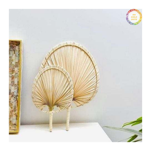 Abanico de Hoja de Palma Tejido a Mano, Abanico Natural para Bodas, Recuerdo para Invitados, Regalo para Despedida de Soltera, Vietnam, Venta al por Mayor, Logotipo Personalizado 99GD - Product Image 3
