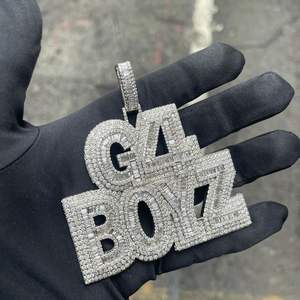 Colgante de Lujo Personalizado con Letra de Moissanita Iced Out, Plata 925, Colgante Hip Hop Personalizado con Inicial, Colgante con Logotipo Personalizado - Product Image 5