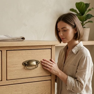 Poignée de tiroir ovale industrielle en fonte traditionnelle pour armoire, cuisine, salon, meubles - Durable - Product Image 3