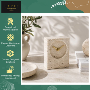 New Stock Arrival Best Quality Handmade <b>Modern</b> Design Luxury Marble Eco-Friendly Silent Square Needle Display Desk <b>Clock</b> - Product Image 2