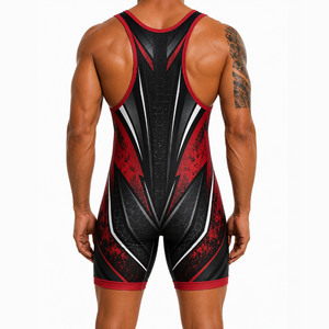 ZEE GOOD Singlet de Powerlifting Haute Performance Unisexe Professionnel Imprimé Numérique Spandex/Polyester Écologique Extensible - Product Image 3