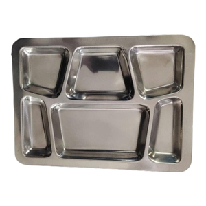 Thalis en acier ensemble de thalis en acier stl compartiment en acier inoxydable thali plateau de nourriture thali plats en acier inoxydable royaume-uni thali plaque tache - Product Image 2