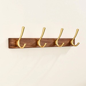 Wall Mounted Brass Hook Rack 8 Hooks Minimalist Design Multifunctional Space Saving <b>Towel</b> Storage <b>for</b> <b>Bathroom</b> - Product Image 6
