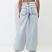 Jean en denim bleu délavé extra ample de qualité supérieure à prix abordable, prix de gros, OEM, jean large pour femme, pantalon respirant 2025